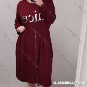 Long Sleeve Dress with Pendant Women's Oversized (3XL / 4XL ONE SIZE) ITALIAN FASHION IMWQ2115022