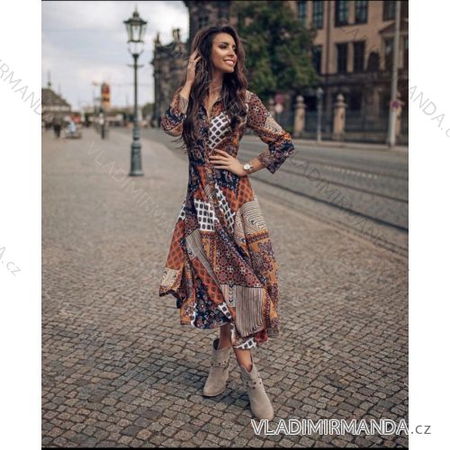 Summer long sleeve flowered women's dress (UNI S / L) ITALIAN FASHION IMK20150