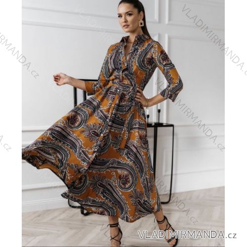 Summer long sleeve flowered women's dress (UNI S / L) ITALIAN FASHION IMK20150