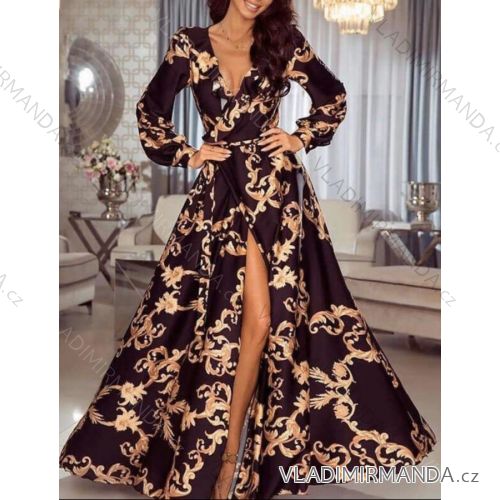 Summer long sleeve flowered women's dress (UNI S / L) ITALIAN FASHION IMK20150