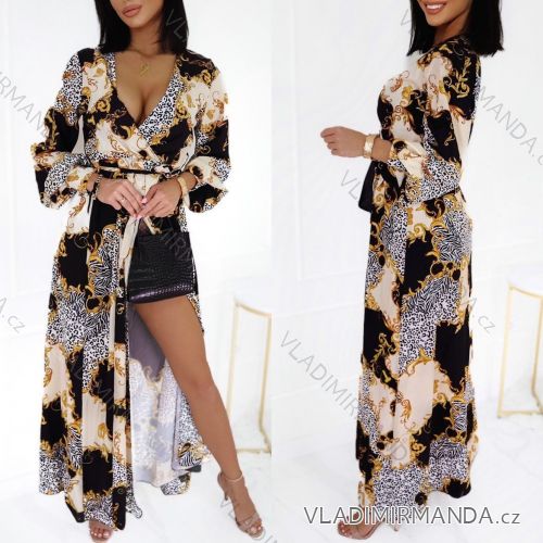 Summer long sleeve flowered women's dress (UNI S / L) ITALIAN FASHION IMK20150