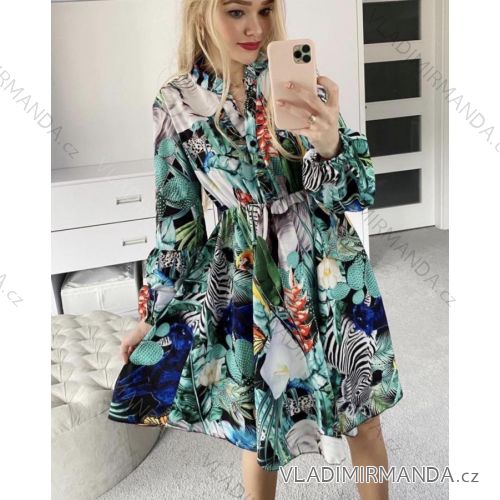 Summer long sleeve flowered women's dress (UNI S / L) ITALIAN FASHION IMK20150