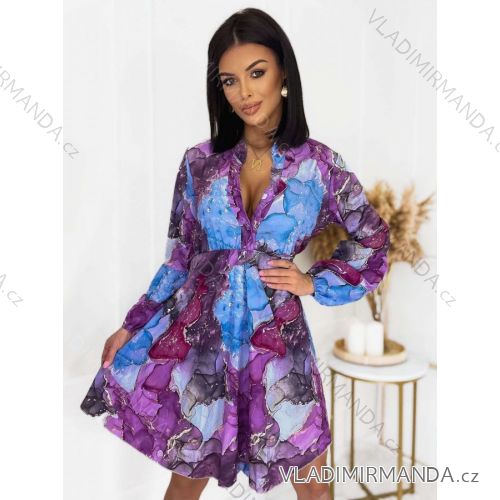 Summer long sleeve flowered women's dress (UNI S / L) ITALIAN FASHION IMK20150