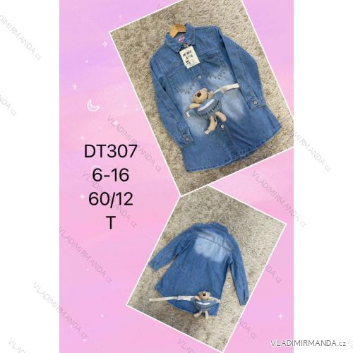 Denim dress with belt children adolescent girls (4-12 years) SAD SAD20DT194