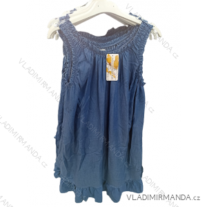 Denim Long Summer Women's Strapless Dress (S / M ONE SIZE) ITALIAN FASHION IM721175