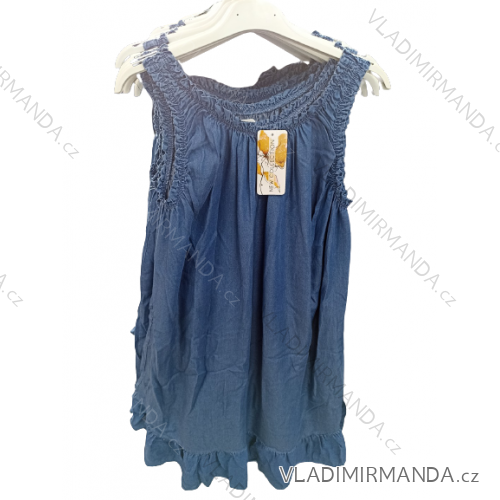 Denim Long Summer Women's Strapless Dress (S / M ONE SIZE) ITALIAN FASHION IM721175