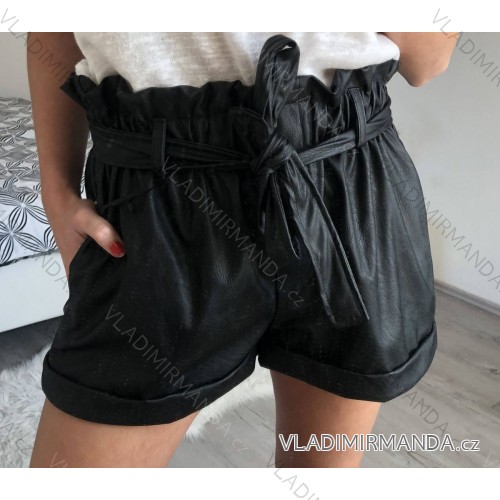 Shorts shorts leatherette women (uni s-l) ITALIAN FASHION IM920107 black L-4XL