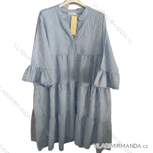 Shirt dress 3/4 sleeve women's oversized (XL / 2XL ONE SIZE) ITALIAN FASHION IM721303