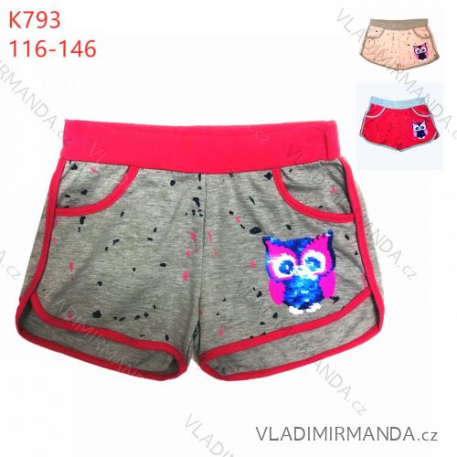 Kraťas shorts with sequins baby teen girl (116-146) KUGO K792