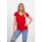 Red V-neck blouse