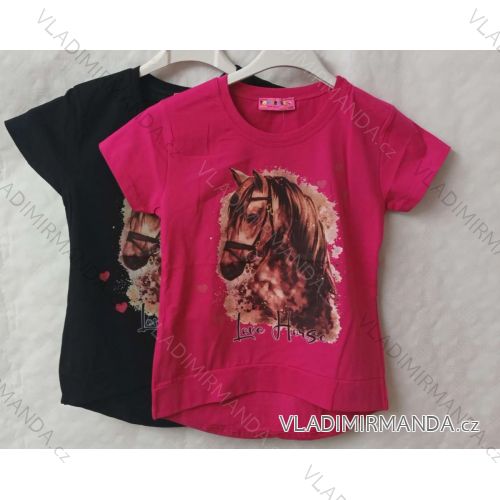 T - shirt short sleeve puppy girls (128-176) Turkish MODA TVF22004HORSE