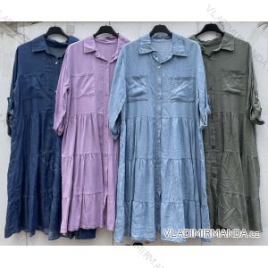 Summer Shirt Dress Long Sleeve Oversize Women's (S / M ONE SIZE) ITALIAN FASHION IMWM216078