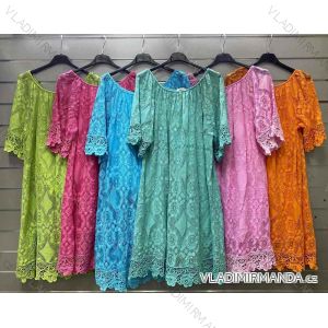 Women's Lace Cotton Summer Dress Carmen (S / M / L ONE SIZE) ITALIAN FASHION IMWG221517