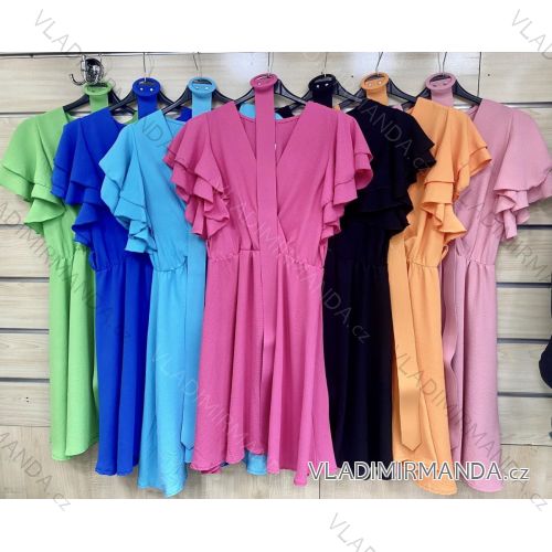 Elegant Women's Short Sleeve Dress (S / M ONE SIZE) ITALIAN FASHION IMWD221539