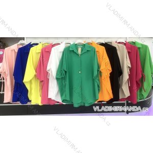 Oversize Casual Short Sleeve Shirt Women's Plus Size (L / XL / 2XL ONE SIZE) ITALIAN FASHION IMWD221556