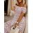 Women's Long Flared Dress Carmen Shoulders (S / M ONE SIZE) ITALIAN FASHION IMWA221622