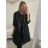 Coat Women's Long Jacket (S / M / L ONE SIZE) ITALIAN FASHION IMC21697 L / XL black