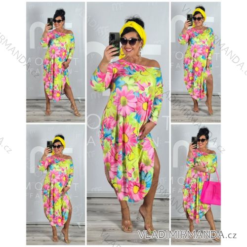 Women's Long Sleeve Dress Plus Size (XL / 2XL / 3XL ONE SIZE) POLISH FASHION PMLT22003