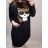 Women's Long Sleeve Hoodie Dress (S / M ONE SIZE) ITALIAN FASHION IMWA216095