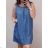 Denim Long Summer Women's Strapless Dress (S / M ONE SIZE) ITALIAN FASHION IM721175 L / XL <p>blue</p>