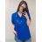 Dress shirts long 3/4 sleeve ladies with pocket thin (uni sl) ITALIAN Fashion IM318335 L / XL Royal blue