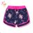 Kraťas shorts with sequins baby teen girl (98-128) KUGO K627