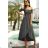 Women's Long Flared Dress Carmen Shoulders (S / M ONE SIZE) ITALIAN FASHION IMWA221622