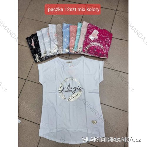 Tričko krátký rukáv dámské (S/M ONE SIZE) TURECKÁ MÓDA TMWG22G5687