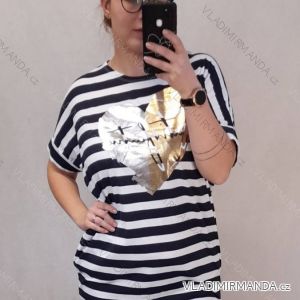 Summer Oversized Short Sleeve Summer Stripe Dress (UNI S / L) ITALIAN FASHION IMD2011989