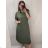 Long Maxi Summer Casual Short Sleeve Women's Viscose Dress (L/XL/2XL/3XL ONE SIZE) ITALIAN FASHION IMD22382/DR - Fuchsia Pink - 2XL/3XL