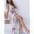 Women's long chiffon summer dress on straps (S / M ONE SIZE) ITALIAN FASHION IMWG221628