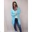 Women's cotton cardigan with hood (UNIL/2XL) ITALIAN FASHION IMD20811 blue-purple L-2XL