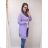 Women's cotton cardigan with hood (UNIL/2XL) ITALIAN FASHION IMD20811 blue-purple L-2XL