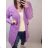 Women's cotton cardigan with hood (UNIL/2XL) ITALIAN FASHION IMD20811 blue-purple L-2XL