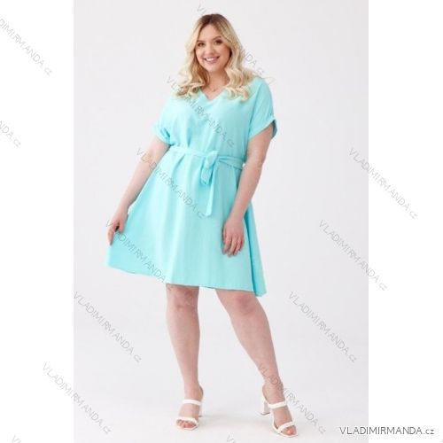 Šaty dlouhé 3/4 krátký rukáv dámské nadrozměr (XL-3XL) POSLKÁ MÓDA PMLE21001