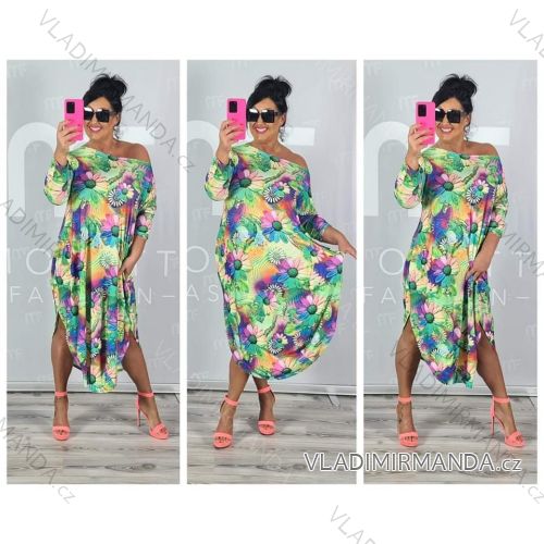 Women's Long Sleeve Dress Plus Size (XL / 2XL / 3XL ONE SIZE) POLISH FASHION PMLT22003