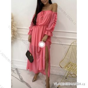 Women's Long Summer Chiffon Dress Long Sleeve Women (S / M ONE SIZE) ITALIAN FASHION IMWG222179