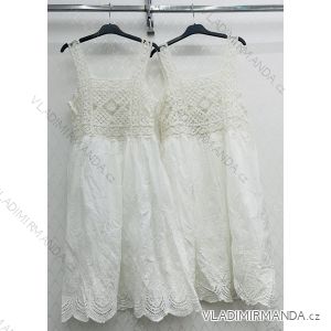 Women's Lace Cotton Summer Dress on Straps (S / M ONE SIZE) ITALIAN FASHION IMWD222218