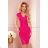 316-8 Lace dress with neckline - raspberry color