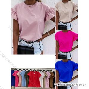 T-shirts with ruffles short sleeve women (S / M ONE SIZE) ITALIAN FASHION IMWOP22OP0171