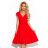 348-4 SCARLETT - flared dress with a neckline - red