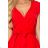 348-4 SCARLETT - flared dress with a neckline - red