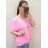 Tunic short sleeve women's oversized (4XL / 5XL ONE SIZE) ITALIAN FASHION IM422330 2XL/3XL pink