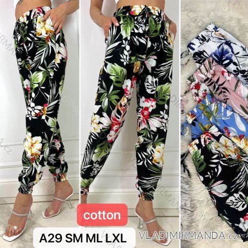 Women's long cotton summer pants (S-XL) TURKISH FASHION TMWL22A29