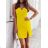 Women's mini summer dress with straps (S/M/L ONE SIZE) ITALIAN FASHION IMD22376/DR yellow