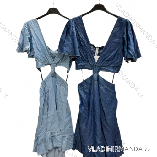 Women's sleeveless denim dress, women's (S / M ONE SIZE) ITALIAN FASHION IMM211284