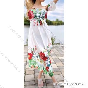 Summer long dress carmen women (S / M ONE SIZE) ITALIAN FASHION IMWB22034