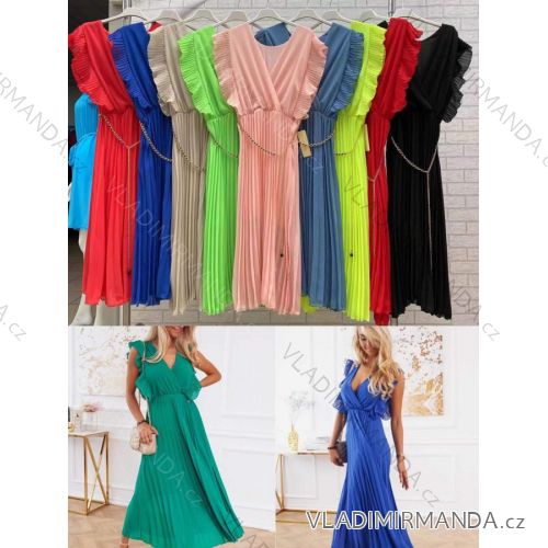 Women's Long Sleeveless Summer Dress (S / M ONE SIZE) ITALIAN FASHION IMWOP22OP0377