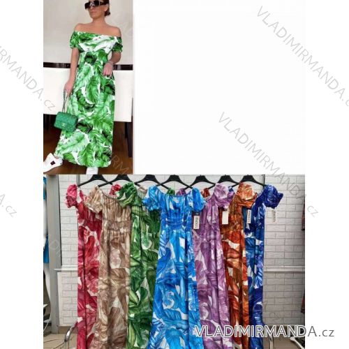 Women's long summer dress carmen (S / M ONE SIZE) ITALIAN FASHION IMWOP22OP0367