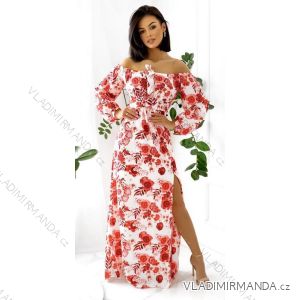 Summer long sleeve flowered women's dress (UNI S / L) ITALIAN FASHION IMK20150